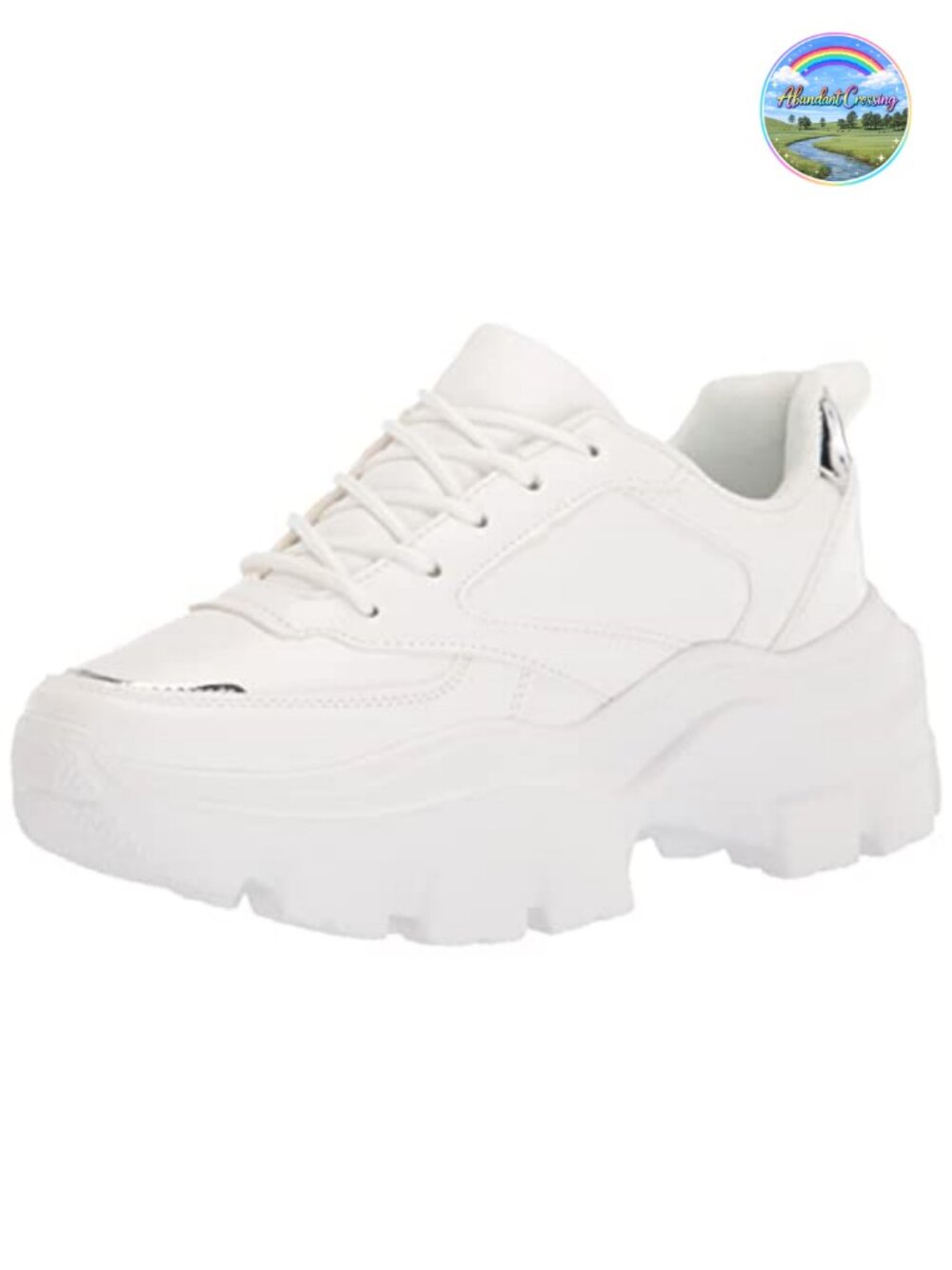 Chunky Platform Lace-Up Walking Sneakers Lightweight Reflective